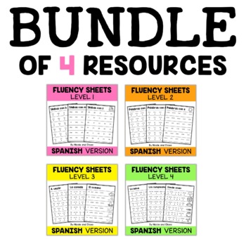 Preview of Spanish Reading Fluency Sheets Bundle