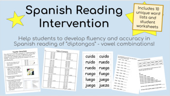 Preview of Spanish Reading Interventions- Diptongos