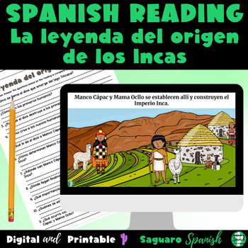 Preview of Spanish Reading | La leyenda del origen de los Incas 