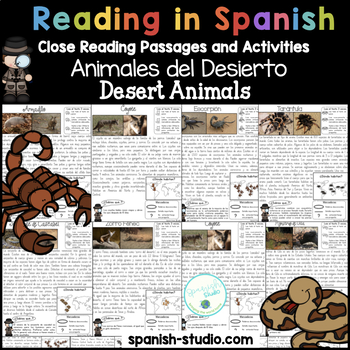 Preview of Spanish Reading Passages: Desert Animals