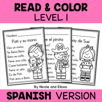 Preview of Spanish Reading Passage Coloring Sheets
