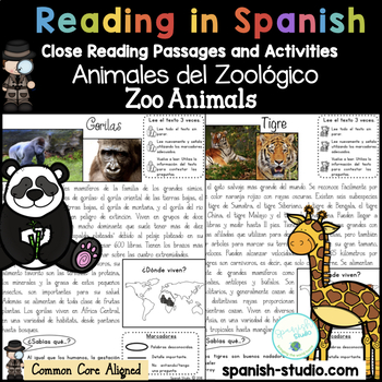 Preview of Spanish Reading Passages: Zoo Animals