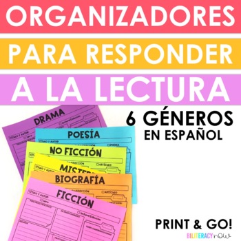 Preview of Spanish Reading Response Organizers for Every Genre - Organizadores gráficos