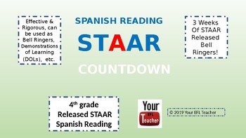 Preview of Spanish STAAR Reading Bell Ringers - Materials for 3 weeks! Different TEKS