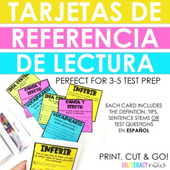 Preview of Spanish Reading Strategies Reference Cards for Small Groups and Test Prep