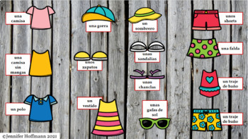 Spanish Summer Clothing Vocabulary - Lesson