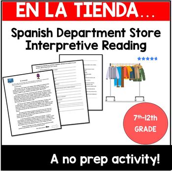 Preview of Spanish Reading about Clothing and #s: Lectura en espanol: La ropa