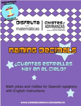 Preview of Naming Decimals (Reading and writing decimals) in Spanish