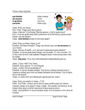 Preview of Gustar Reading in Spanish: Speed Dating / Lectura (Prepositional Pronouns)