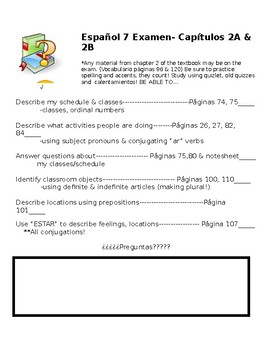 Realidades 2 Chapter 2b Test Worksheets Teaching Resources Tpt