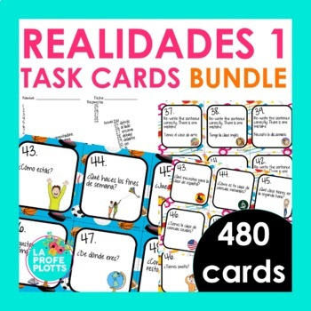 Preview of Realidades Auténtico 1 Task Cards Bundle | Spanish Review Activity