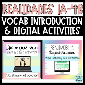 Preview of Spanish Realidades 1A-4B Digital Activities and Introductions Mega Bundle