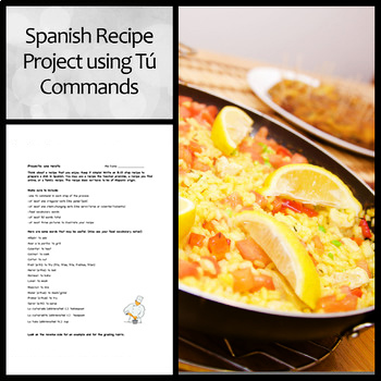 Preview of Spanish Recipe Project for Food and Affirmative Tú Commands