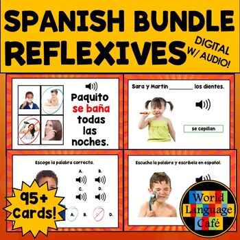 Preview of Spanish Reflexive Verbs Boom Cards Spanish Boom Cards Digital Flashcards