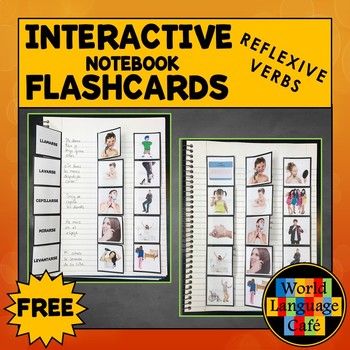 Preview of Spanish Reflexive Verbs Flashcards Interactive Notebook Verbos Reflexivos