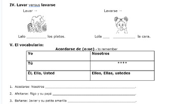 Spanish Reflexive Verbs Guided Notes Handout by Spanish Notes | TPT