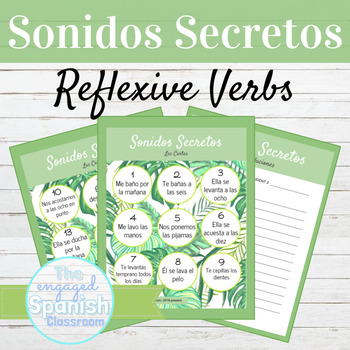 Preview of Spanish Reflexive Verbs Sonidos Secretos Speaking Activity