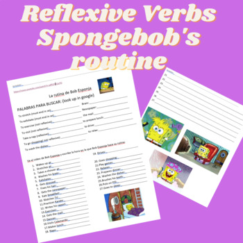 Preview of Spanish Reflexive Verbs- Spongebob's Routine