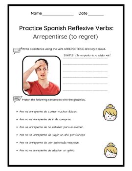 Preview of Spanish Reflexive Verbs Worksheet Bundle: Always-Reflexive Verbs