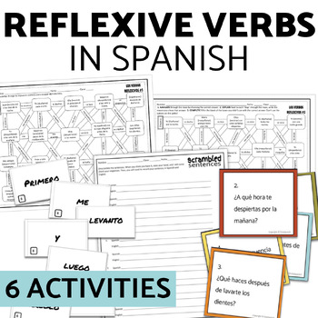 Preview of Spanish Reflexive Verbs and Daily Routine Rutina Diaria Practice Activity Bundle
