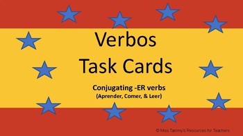 Preview of Spanish Digital Task Cards ER Verbs in Present Tense