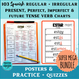 Spanish Regular, Irregular Verb Conjugations Charts SUPER 