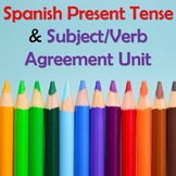 Spanish Regular Present Tense Verbs Unit - Subject Pronoun
