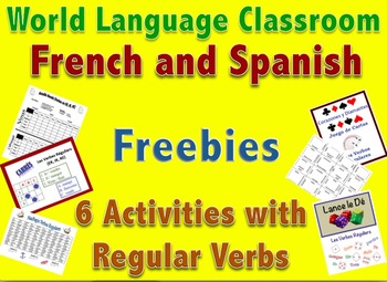 Preview of 6 French and Spanish Activities with Regular Verbs (FREEBIE)