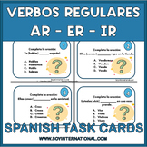 Spanish Regular Verbs AR, ER, IR Task Cards