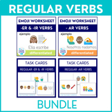 Spanish Regular Verbs Bundle Task Cards and Worksheets wit