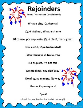 Preview of Spanish Rejoinders Song