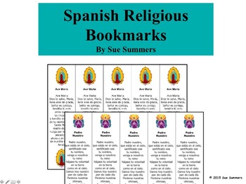 Preview of Spanish Religious Bookmarks - Ave María and Padre Nuestro