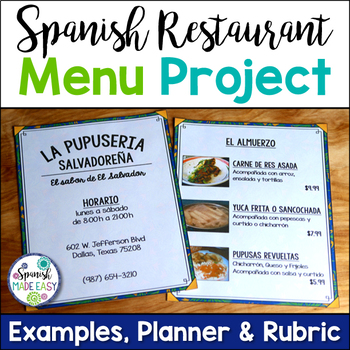 Preview of Spanish Restaurant Menu Project