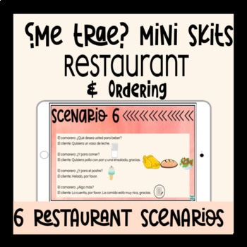 Preview of Spanish Restaurant Mini Skits | Ordering Food In A Restaurant | El Restaurante