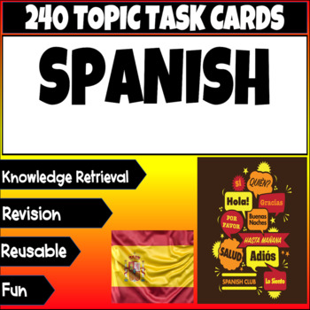 Preview of Spanish Revision Task Card Bundle