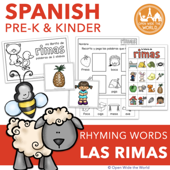 Preview of Spanish Rhyming Words las rimas for Dual Language