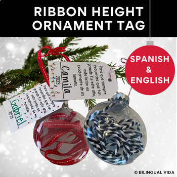 Height Ribbon Ornament Keepsake Tag - First Grade Version