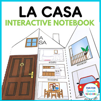 Preview of Rooms in the House in Spanish - La Casa / House Interactive Notebook