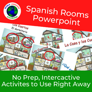 Preview of Spanish Rooms in the House Powerpoint Activities