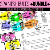 Spanish Rule Cards and Activities BUNDLE | Reglas en Espanol