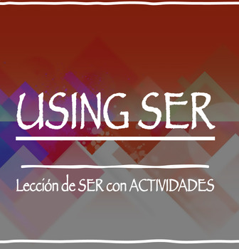 Preview of Spanish - SER Worksheet Set [using DOCTOR]