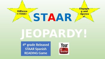 Preview of Spanish STAAR Reading Jeopardy! - Lectura espanol 4 grado