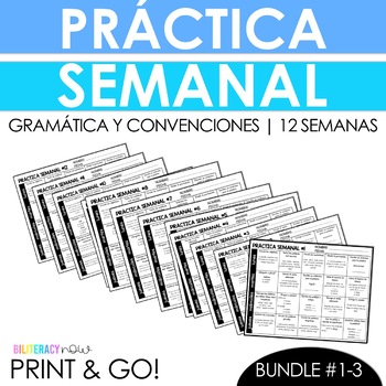 Preview of Spanish Writing Grammar Practice BUNDLE - 240 activities #1-3
