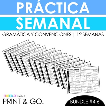 Preview of Spanish Writing Grammar Conventions Practice BUNDLE - 240 activities #4-6
