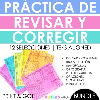Preview of Spanish Revising & Editing Test Prep BUNDLE - 12 Selections