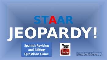 Preview of Spanish STAAR Writing Revising and Editing JEOPARDY 4th grade