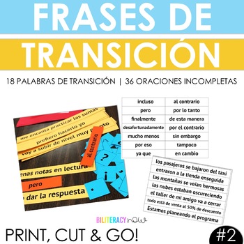 Preview of Transition Words or Phrases Aligned to Spanish Writing Standards #2