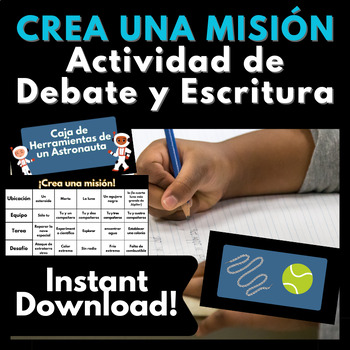 Preview of Spanish STEAM Activity Astronaut Gamified Speaking Debate Writing Practice