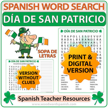 Preview of Spanish Saint Patrick's Day Word Search