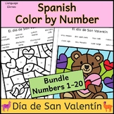 Spanish San Valentín Color by Number and Teen Number Bundl